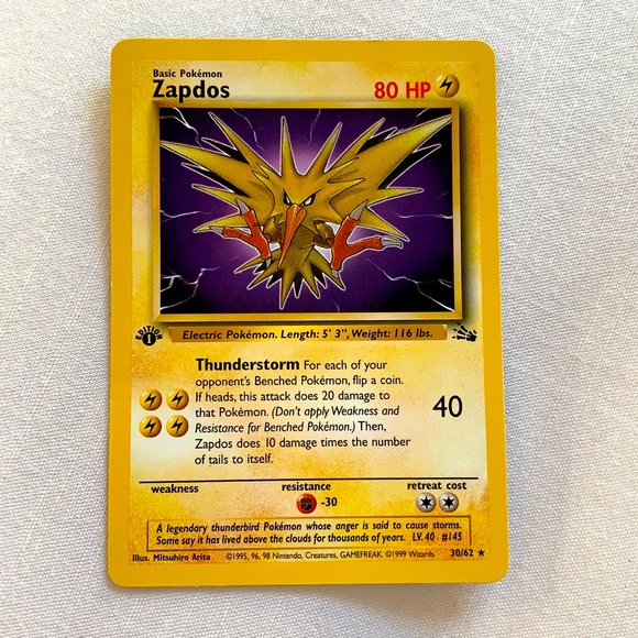 Zapdos first edition Pokémon card, authentic - Picture 1 of 3